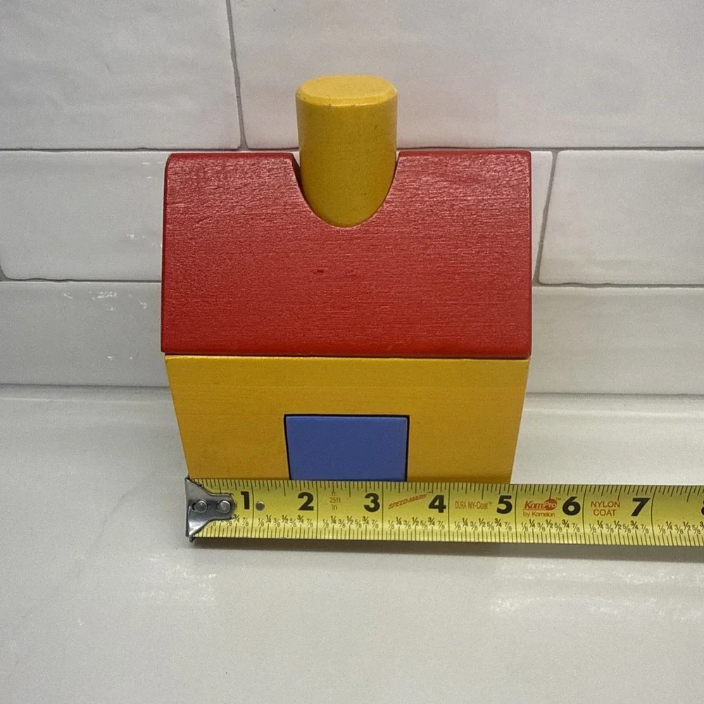 Vintage IKEA Primary Colors Wooden House Toy Puzzle 1980's-90's - Fast Shipping!